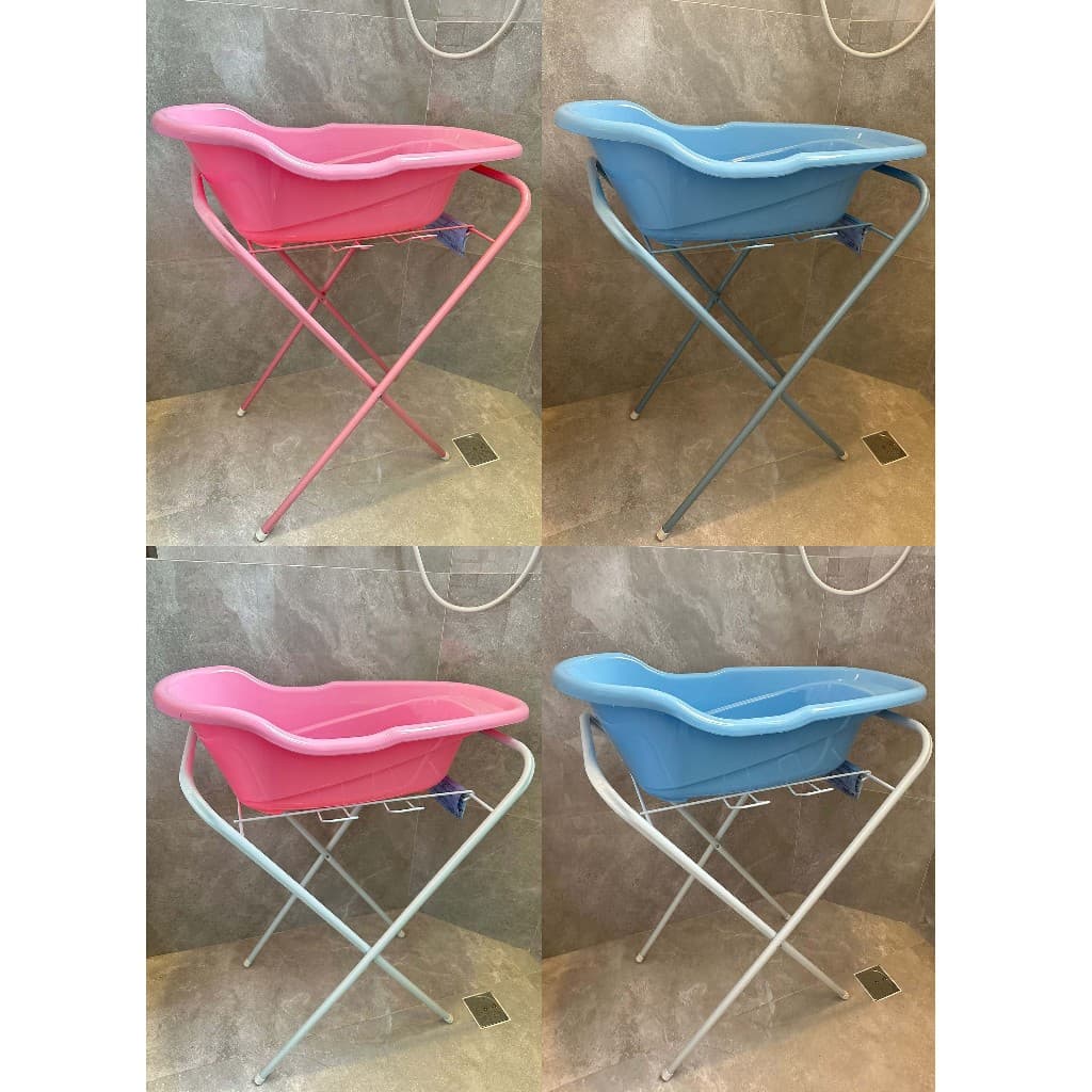 Kit Banheira 20L Para Bebê Com Suporte Retrátil Resistente Infantil