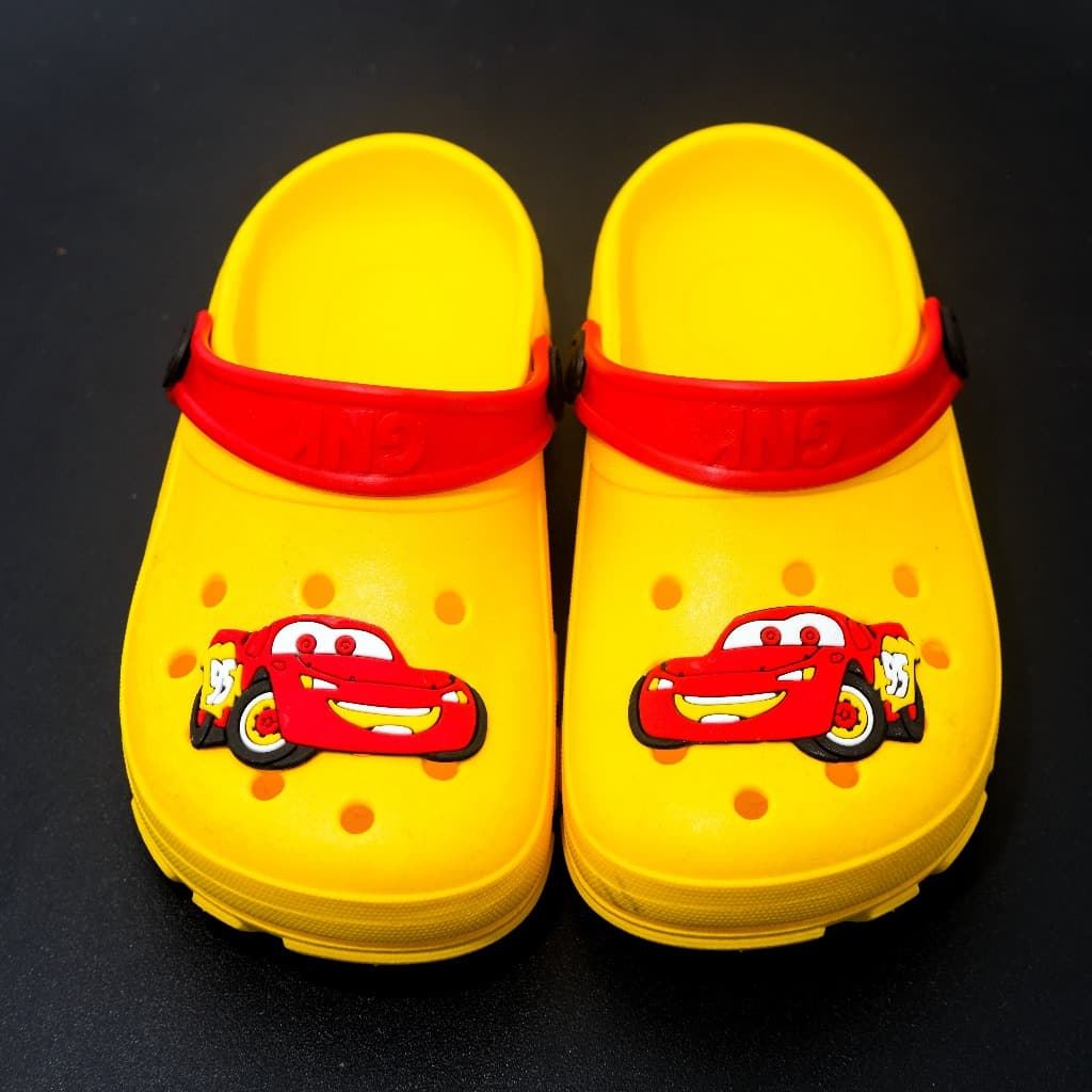 Babuche Sandália Menino Infantil Carros Relampago Amarelo Vermelho Personagem