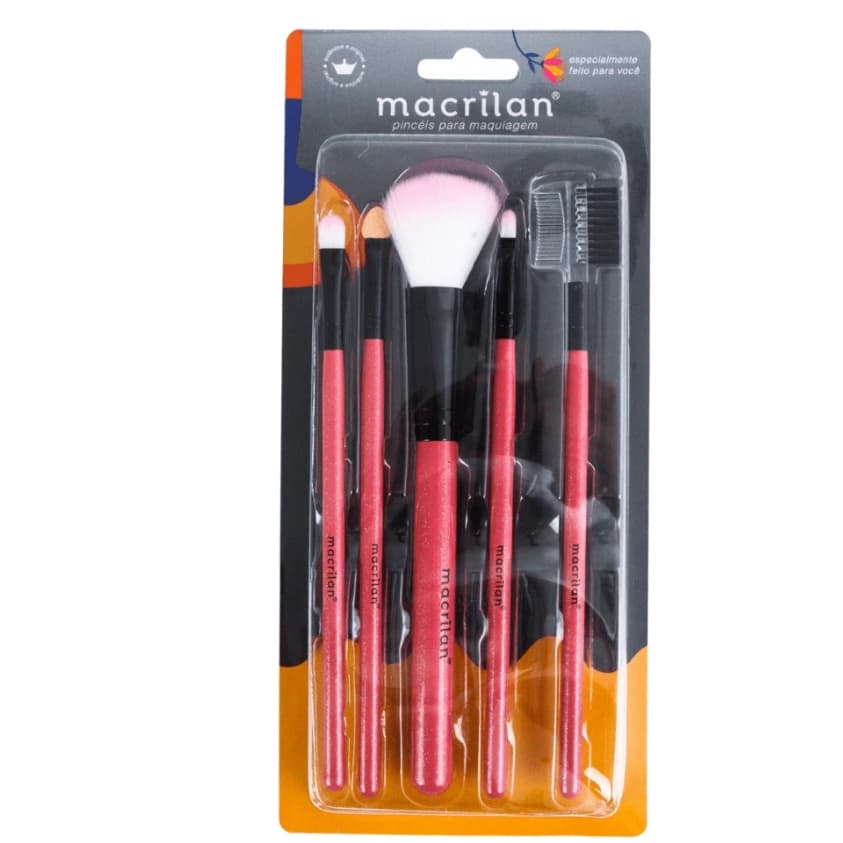 MACRILAN KIT COM 5 PINCEIS PARA MAQUIAGEM  KP5-9 MACRILAN