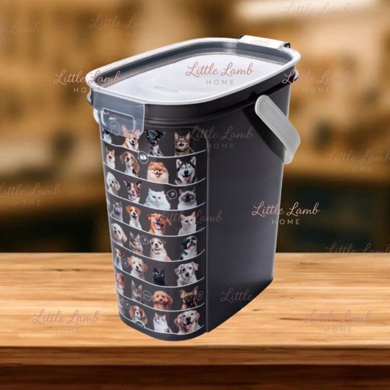 Pote para pets Porta Ração Pet Hermético com Alça e Dosador – 8,5L