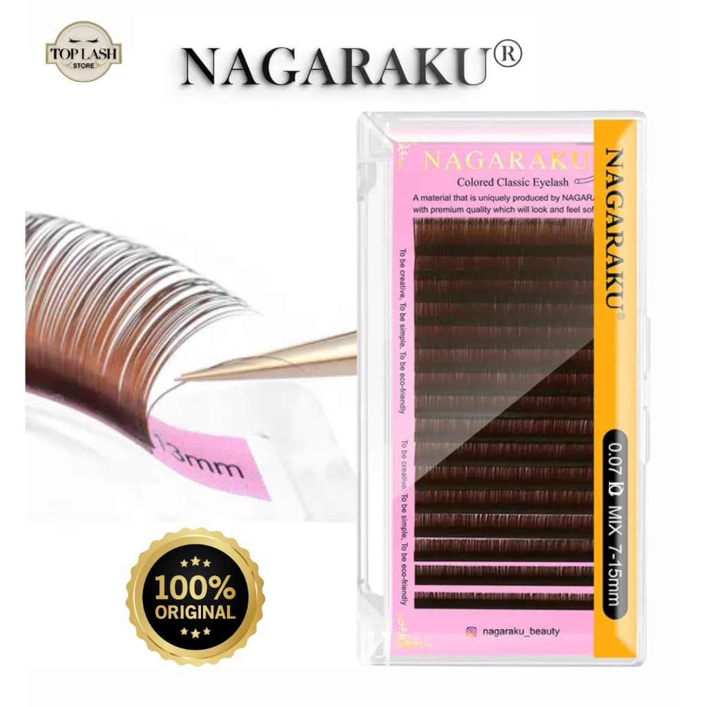 Cílios Nagaraku Clássico Marrom Fio A Fio E Volume Russo Extensão de cílios Original.