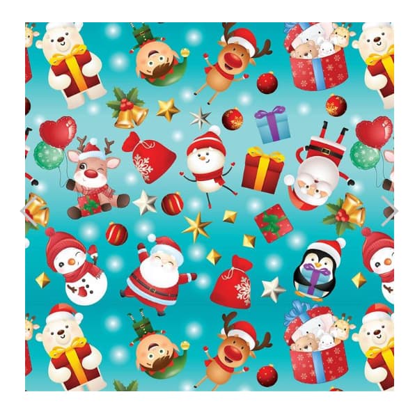 Papel de Presente Natal 2 Metros Papel Couche