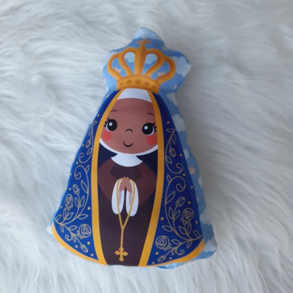 Almofada Naninha Nossa Senhora Aparecida com Oração Atras (Direto da cidade de Aparecida) Santinho