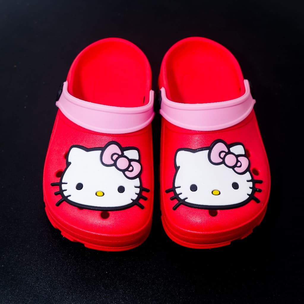 Sandália Babuche Menina Infantil Vermelho Rosa Hello Modinha Confortável