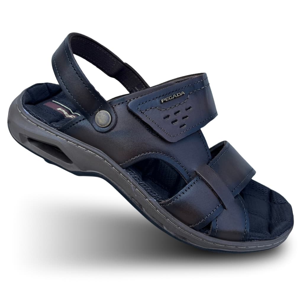 Sandália Masculina Pegada Em Couro 133234 Papete Anatômica Para Homem