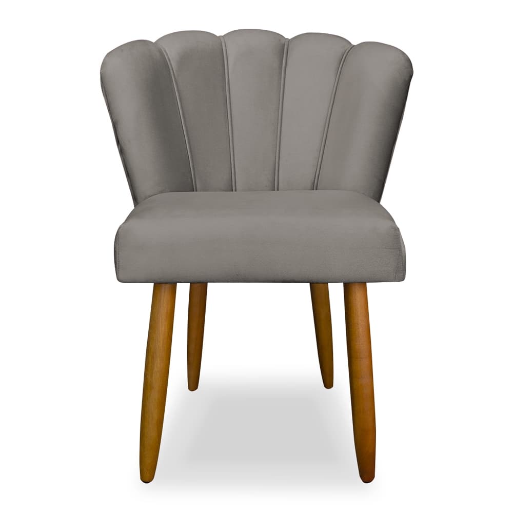 Cadeira Poltrona Decorativa Pétalas De Flor Sala De Estar Recepção Decoração Veludo Pés Palito