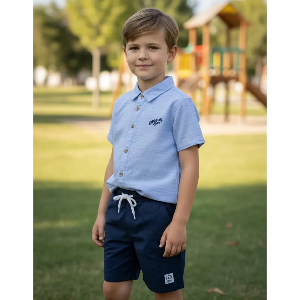 Conjunto Infantil Angerô Camisa Bermuda Sarja Angerô