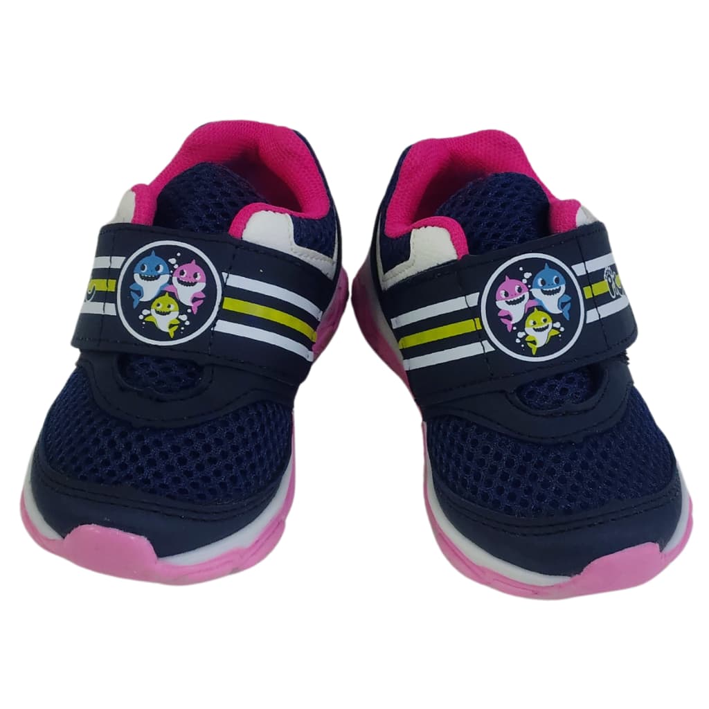 Tênis Infantil Baby Shark Azul Marinho com LUZ-SEM CADARÇO com Velcro– Leve, Confortável e Divertido