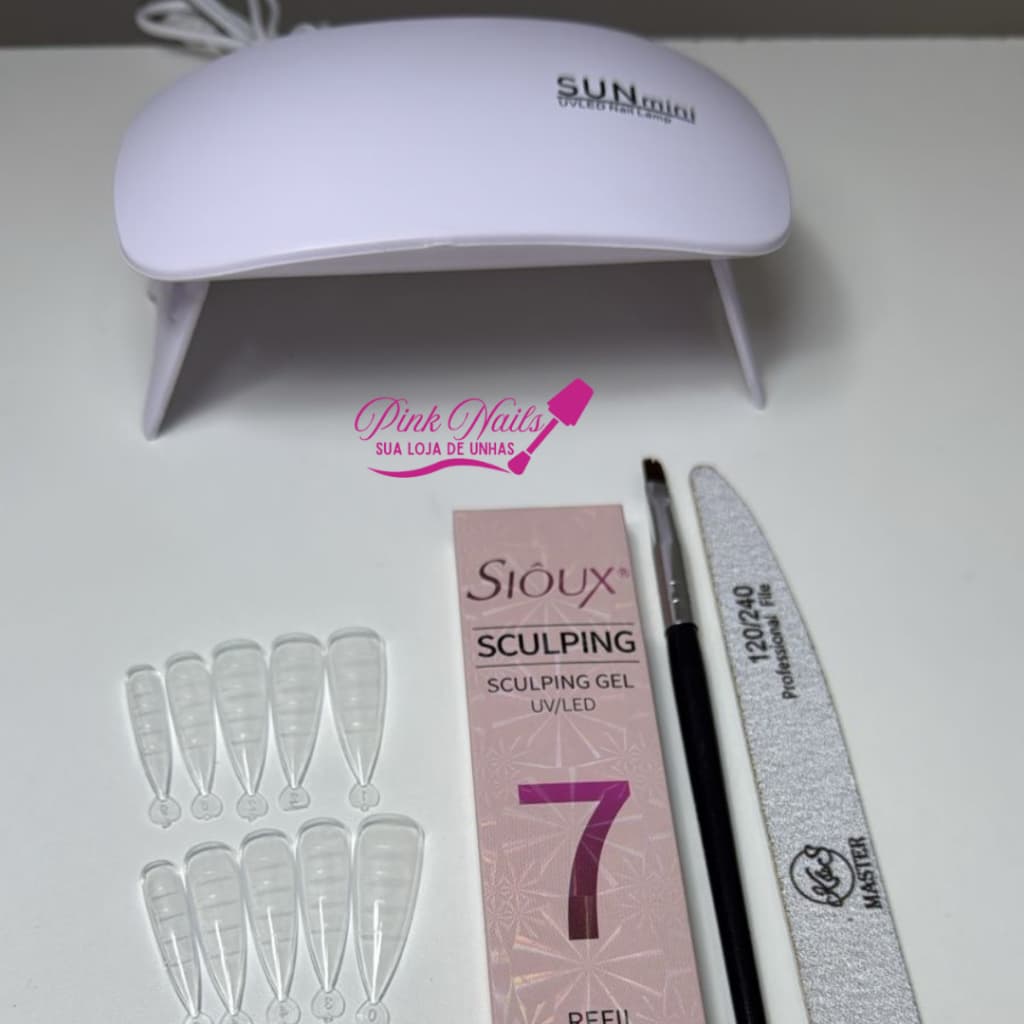 Kit Molde F1 , Cabine SUN Mini 6W | Unhas de Gel, Polygel e Alongamento | Cabine UV LED Portátil