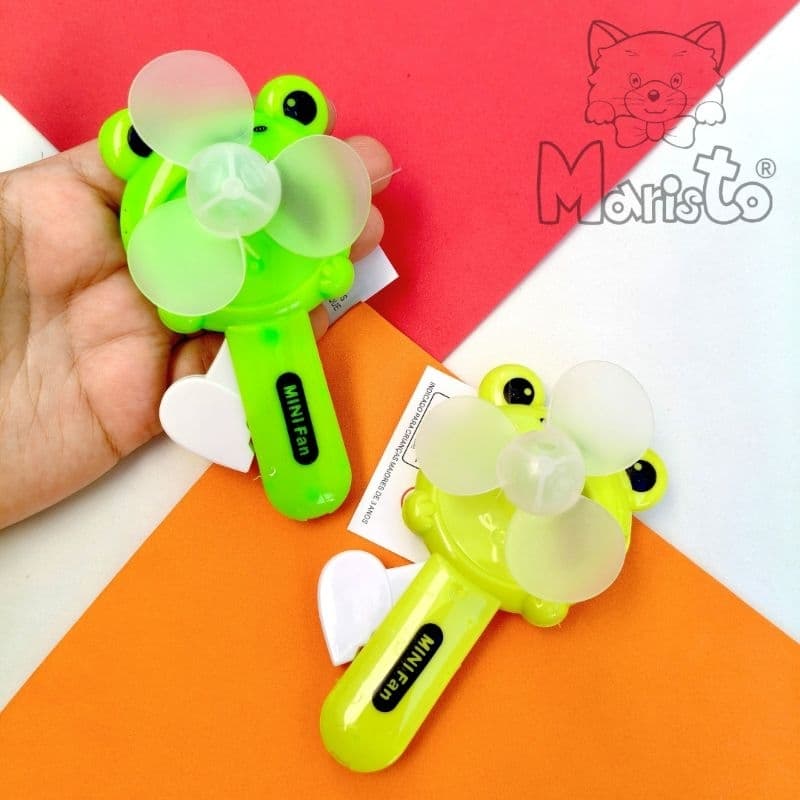 Kit 2 Mini Brinquedos Ventilador de Apertar Sapo