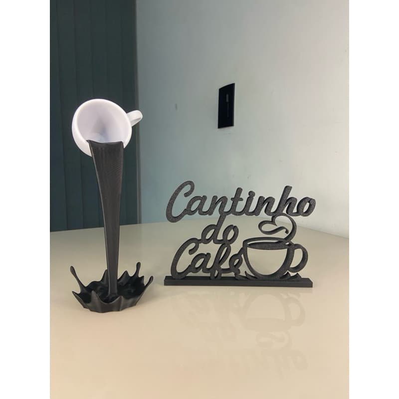Kit Xícara Flutuante Cantinho do Café 25cm Decorativo Decoração Mesa