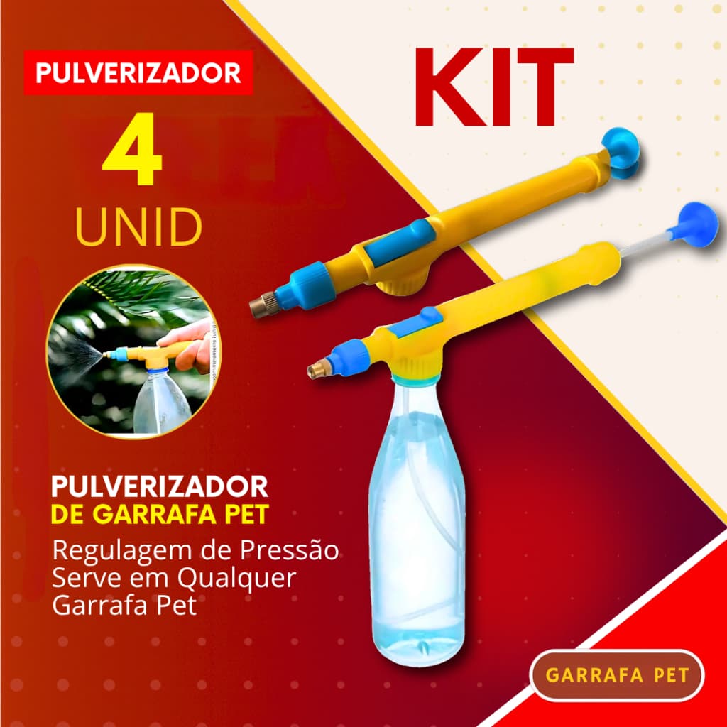 Pulverizador de Garrafa PET 4, 2 ou 1 Peça Borrifador Manual Alta Pressão Regar Plantas Jardim Lavar
