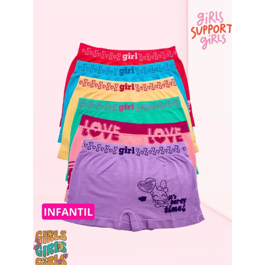 Kit 10 Calcinhas Boxer Menina e Adolescente | Confortáveis, Duráveis e com Toque Suave
