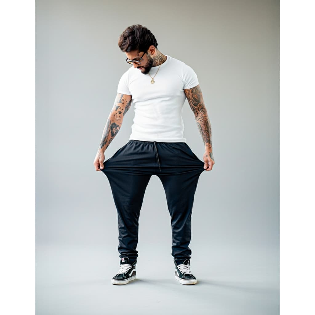 Calça Masculina Jogger Esportiva Treino Academia Punho com Elástico e Zíper na Barra Tecido Leve e Elástico