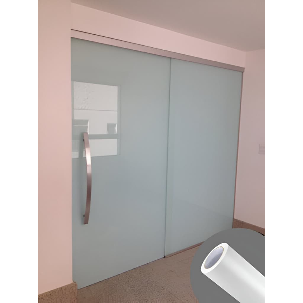 Adesivo Branco Bloqueia Luz Solar Porta Janela Película Vinil