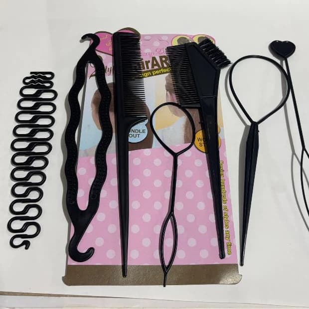 Kit 7 Unidades Acessório para Cabelo Penteado Coque Trança Agulha