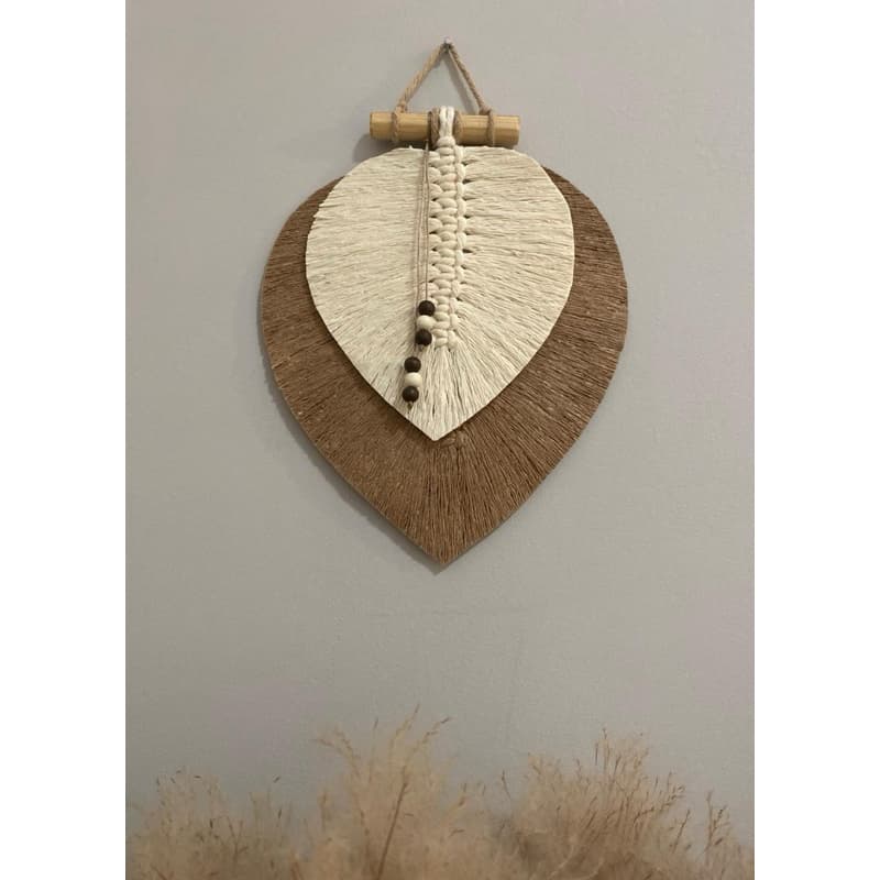 Duo de Folhas em Macramê - Decoração Boho Chic - Decoração Artesanal