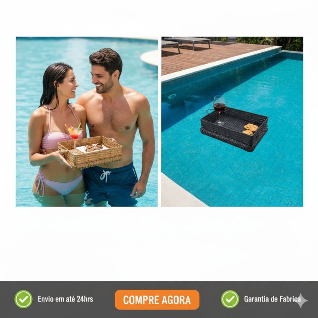 Bandeja Flutuante P Para Piscina Hotel Fazenda Não Afunda Av