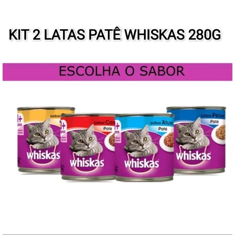 KIT 4 LATAS PATÊ WHISKAS GATO 280G