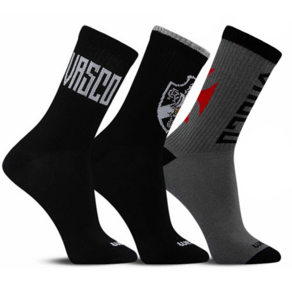 Kit 3 Pares Meia Esportiva Running Bike Gym Vasco da Gama