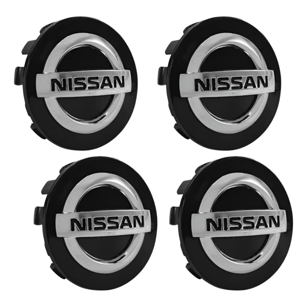 Kit 4 Calota Tampa Miolo Roda Nissan Kicks March Tiida Preto