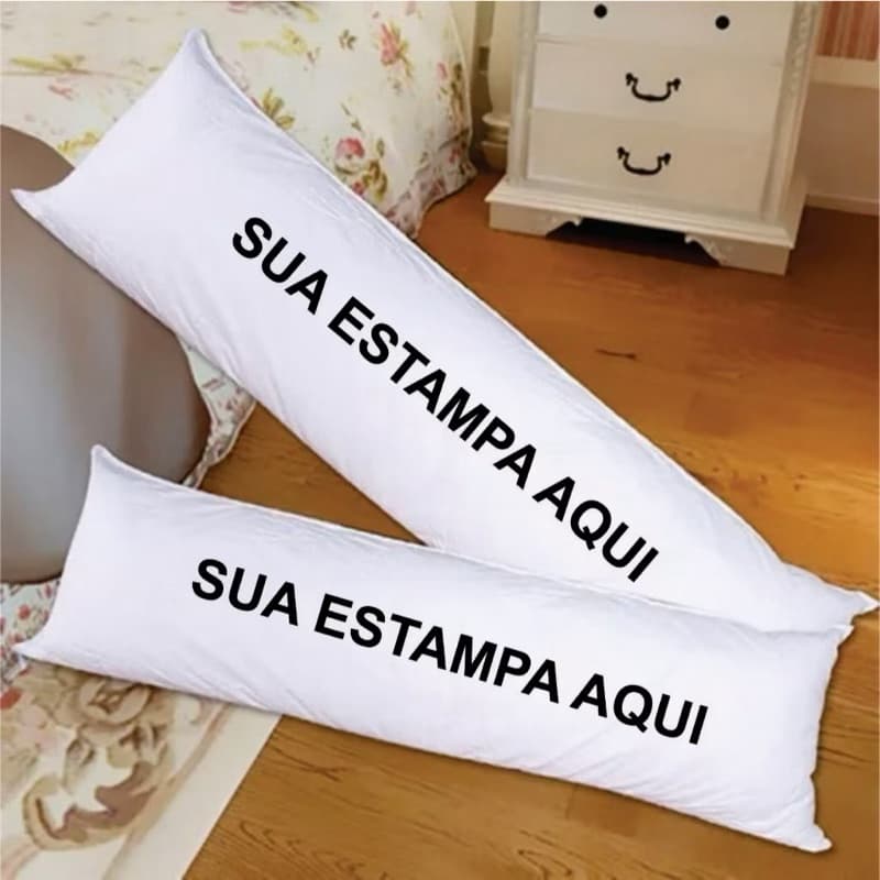 Capa para travesseiro de corpo personalizado - Com nome -  Foto - Desenho