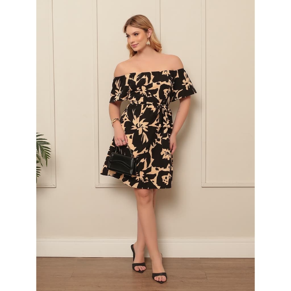 Vestido Midi I Babado I Liso I Cinto