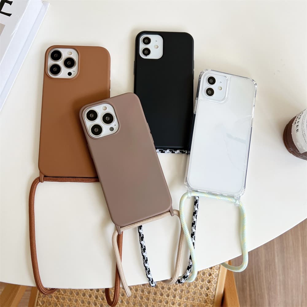 Adequado para capa protetora de celular iPhone com cordão