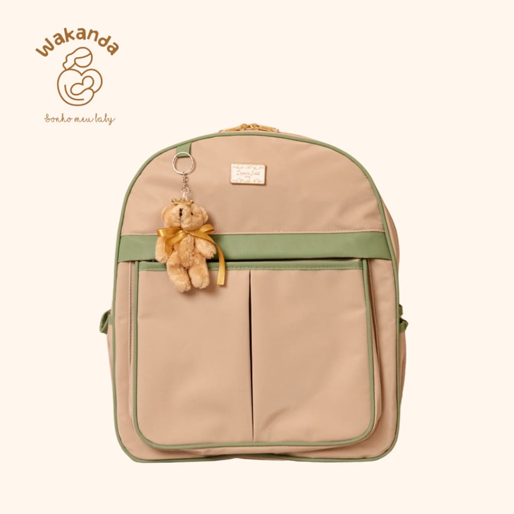 Mochila Maternidade Unissex Baby Hope Verde Menta Bolso Externo e Lateral
