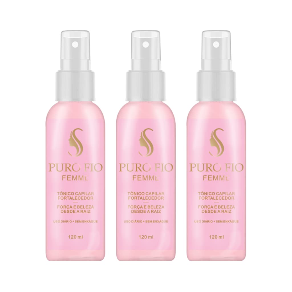 Kit 3x Pro Capilar Puro Fio Femme 120ml Crescimento Cabelo Rápido Envio Imediato hoje