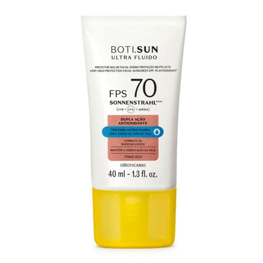 BOTI.SUN Protetor Solar Facial Antioxidante FPS 70 Ultra Fluido 40ml - oBoticário