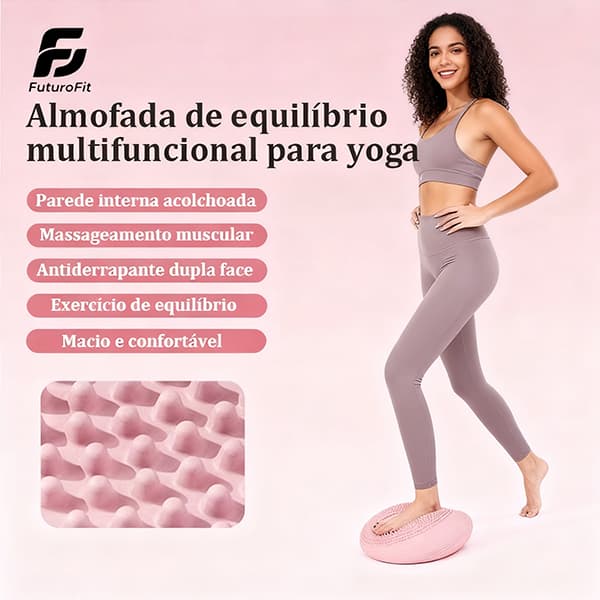 Almofada Disco Equilíbrio com Bomba de Ar – 33cm Inflável 150kg para Exercícios Fitness