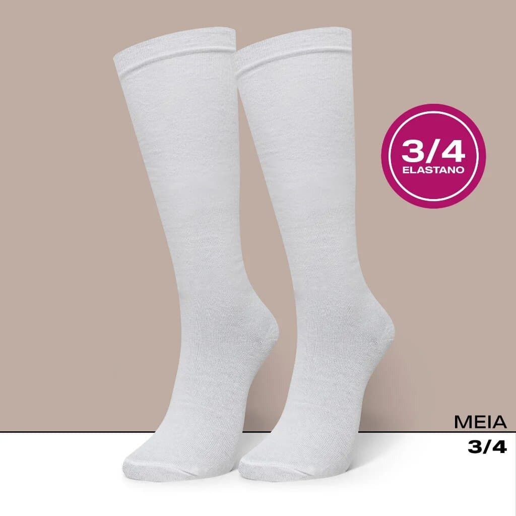 Meia 3/4 Algodão Feminina Adulto Selene 7005
