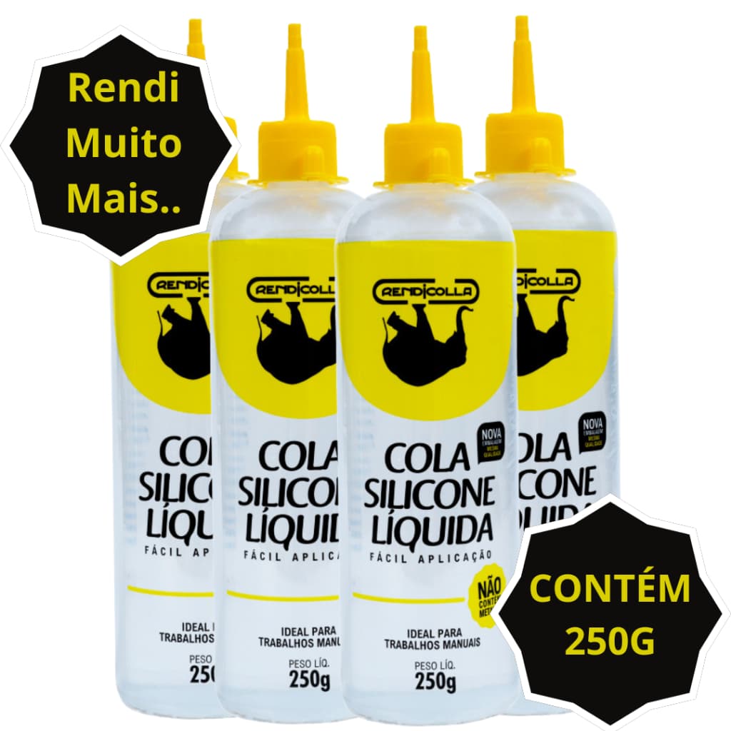Cola De Silicone Liquida Multiuso Secagem Rápida  Rendicolla 250g C/ 4un - Artesanato
