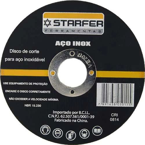 Kit 10 Discos De Corte Para Aço Inox Starfer