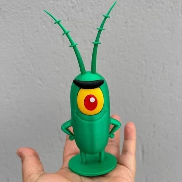 Boneco Plankton (Sheldon J. Plankton) - 9cm em PLA 3D - Bob Esponja