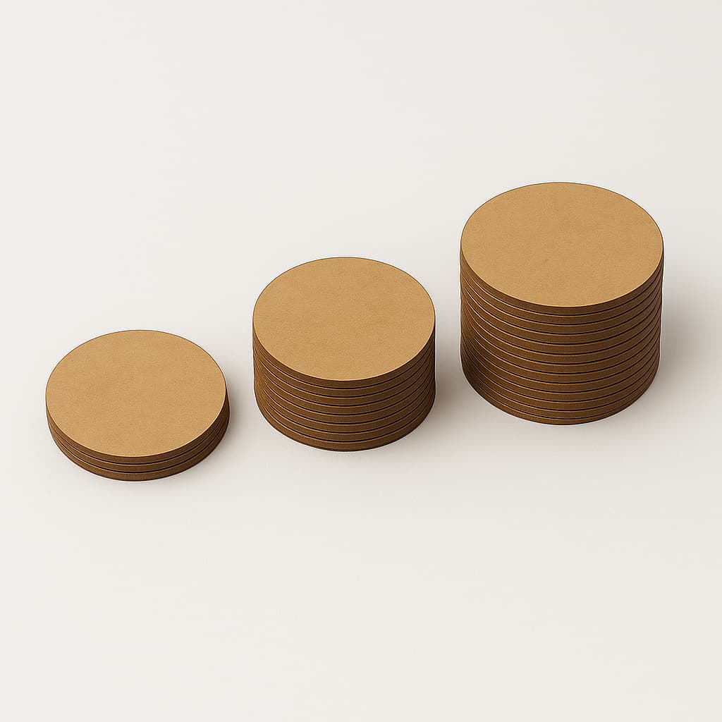 Kit Variado MDF Cru 5cm – 5, 50 ou 100 Bolachas para Pintar, Decorar e Personalizar