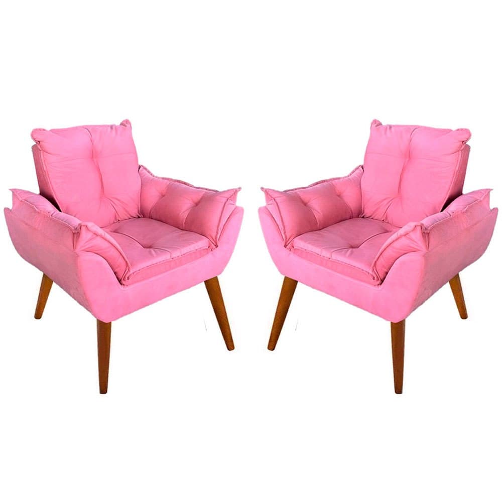 2 Poltronas Opalla Rose Gold Decoração Para Sala de Estar Amamentação Várias Cores