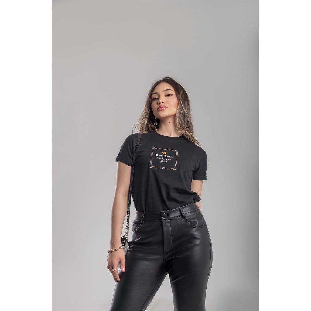 T-shirt Bordada Feminina, Moda cristã , 100% Algodão fio 30.1