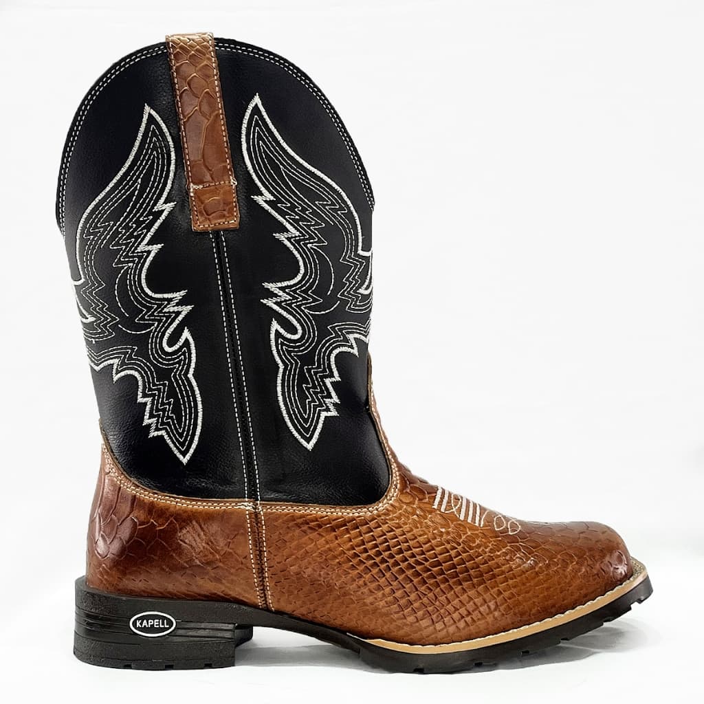Bota Texana Masculina Anaconda Kapell em Couro Legítimo Country Adulto