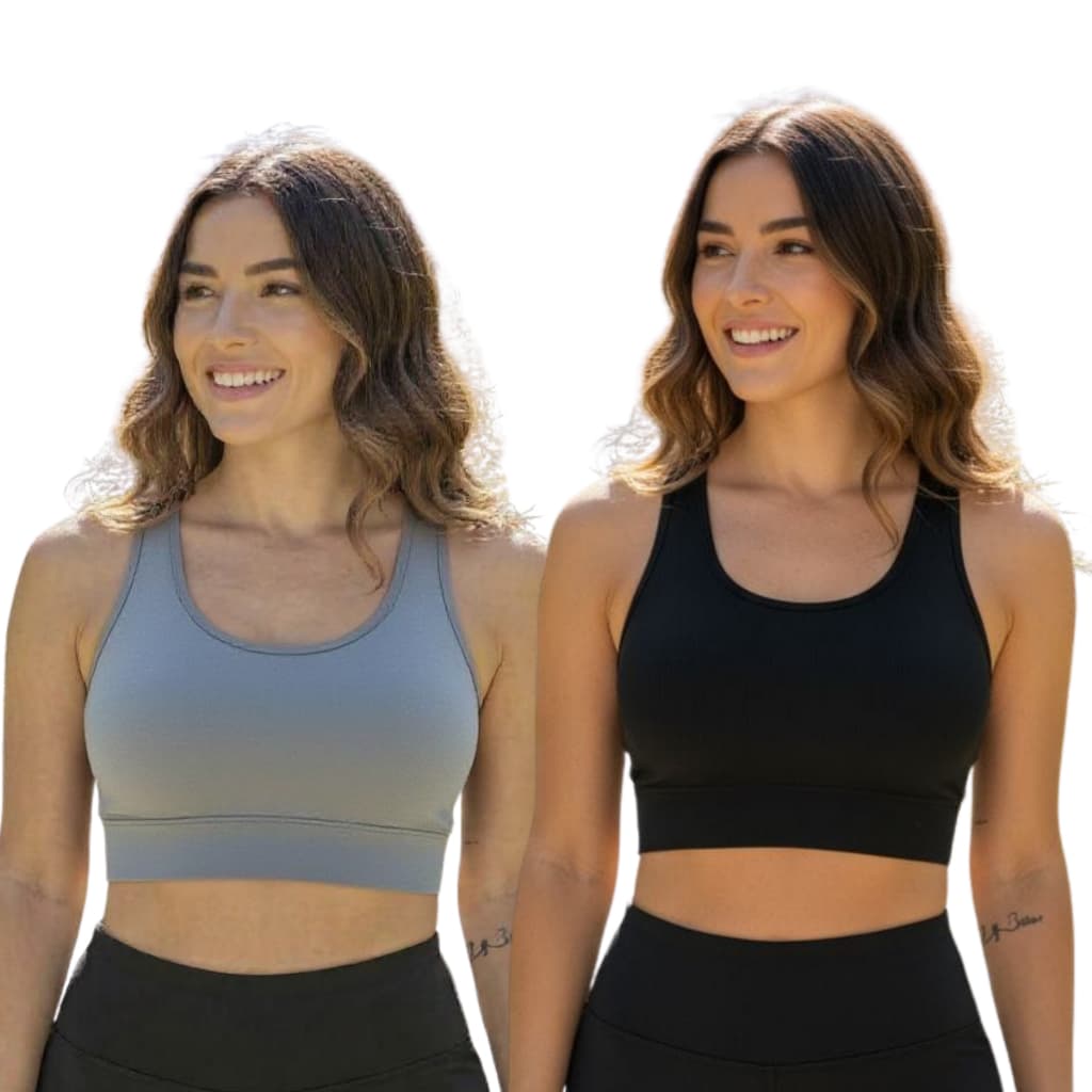 Kit 2 Top Nadador  feminino fitnss Suplex Premium Confortável  Academia Esporte  confortável trino