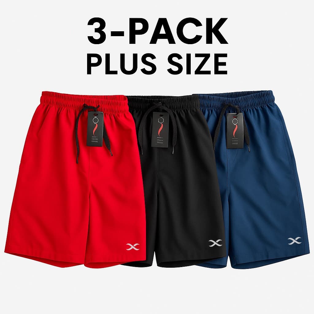 Kit de 3 Bermudas Plus Size de tactel