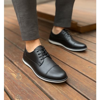 Sapato Social Masculino Preto Oxford Casual promoção Oferta