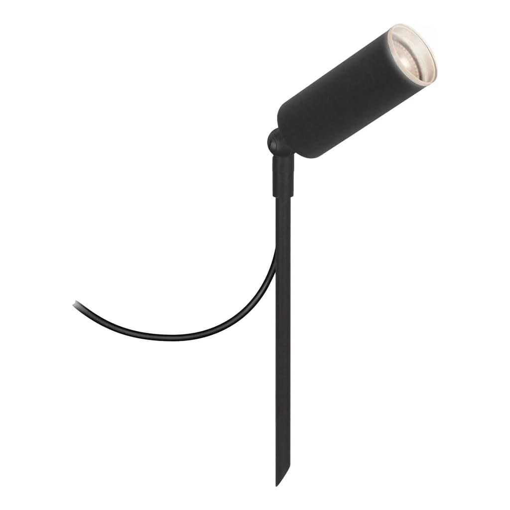 Luminária Balizador Móvel Espeto Chão Jardim Preto 30cm
