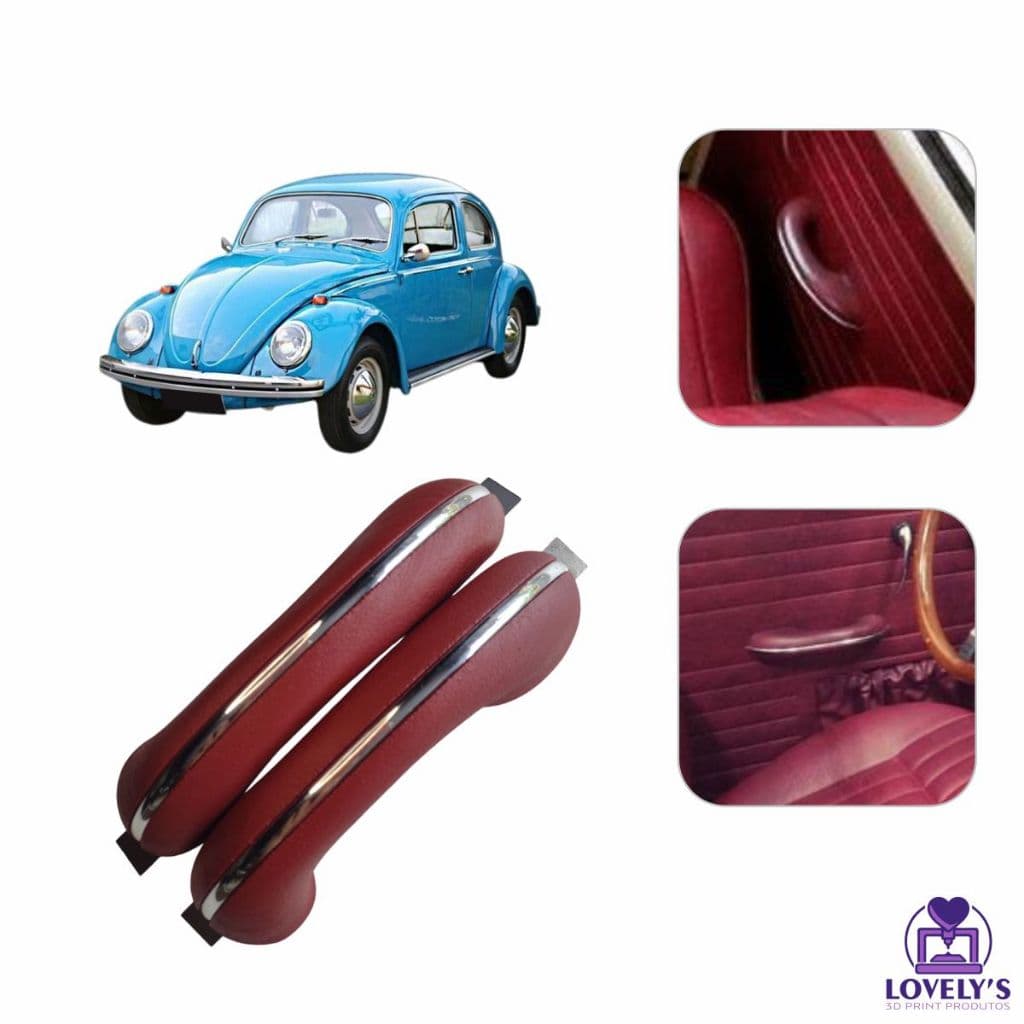 Par de Puxadores de Porta Descansa Braço Porta para Fusca 1962 a1973