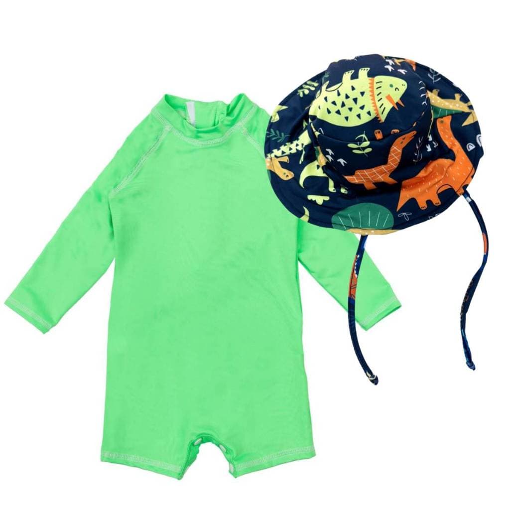 Macaquinho Bebê Proteção Solar Uv 50+ Chapéu Roupa Banho Praia Infantil
