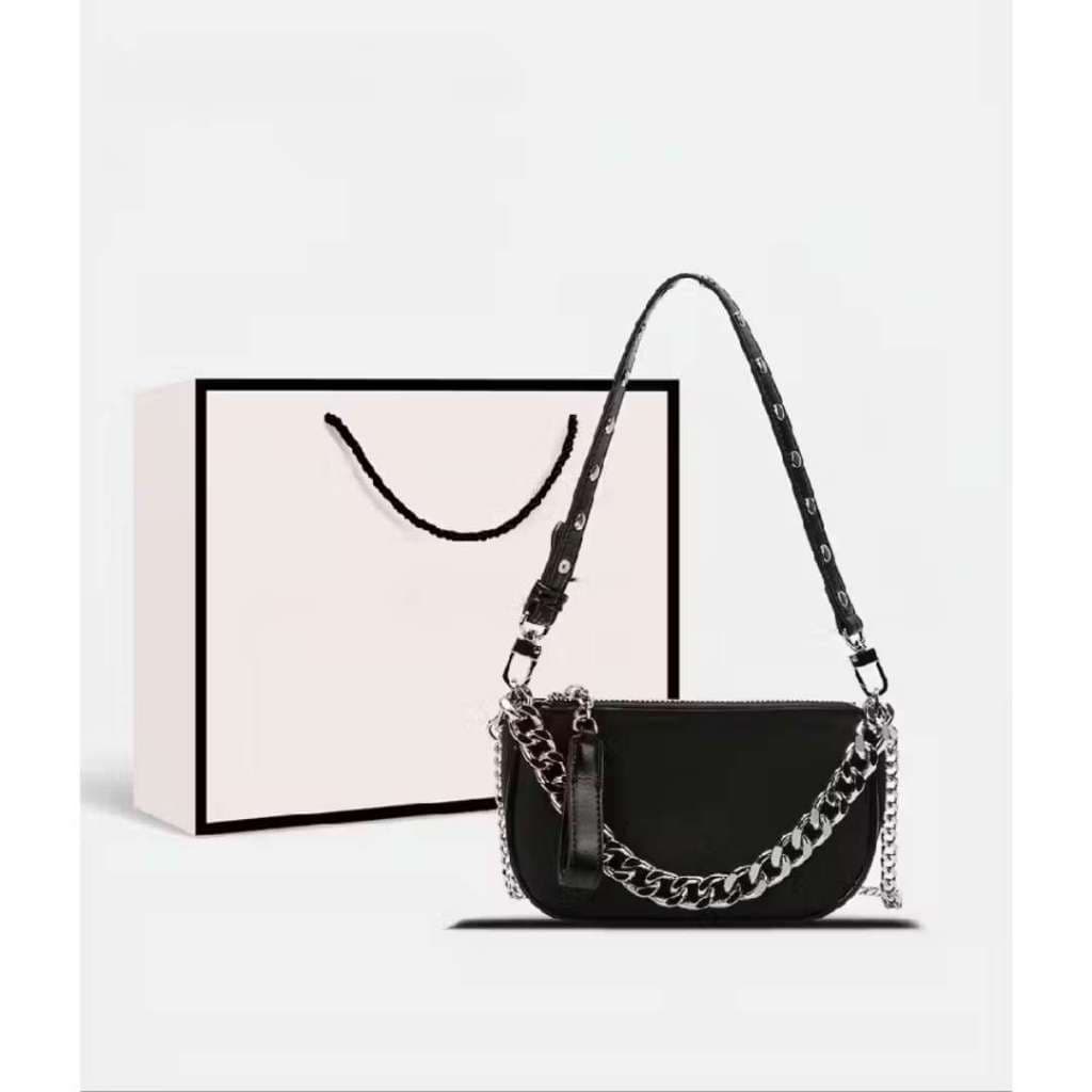 Bolsa De Ombro Com Corrente E Transversal Em Couro Pu 0115 Bosco