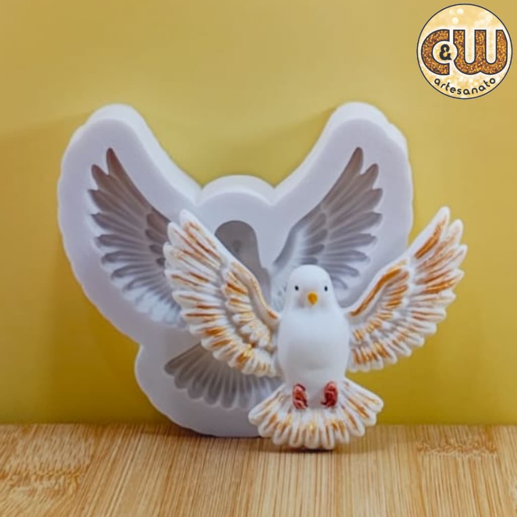 Molde Silicone Pombo Espirito Santo Pomba - Decoração, Confeitaria e Artesanato
