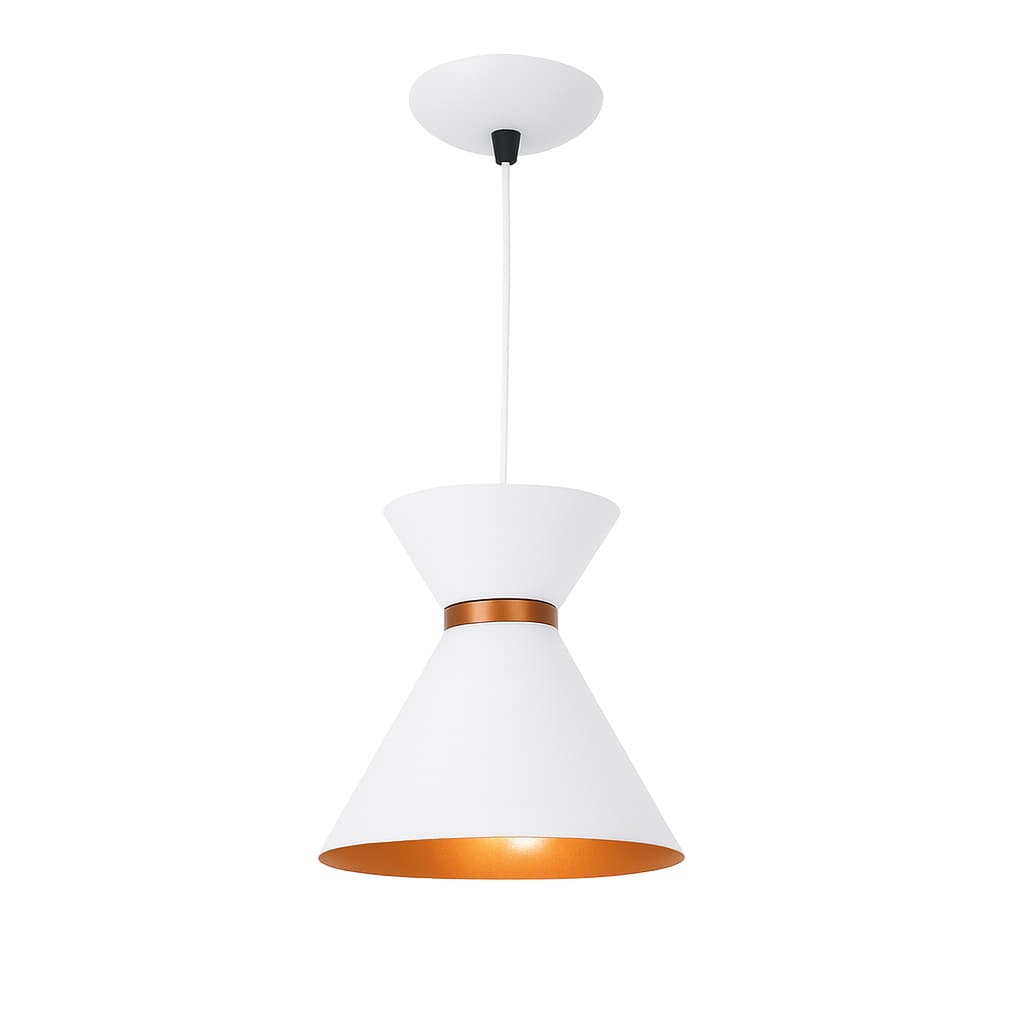 Pendente Luxo Kit1 Branco Cobre Luminaria Design Elegante Iluminação Interna Cozinha Sala Balcão