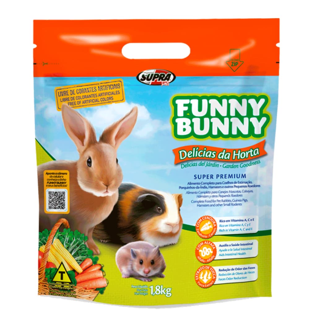 Funny Bunny Delícias da Horta 1,8kg – Ração Super Premium para Coelhos e Roedores